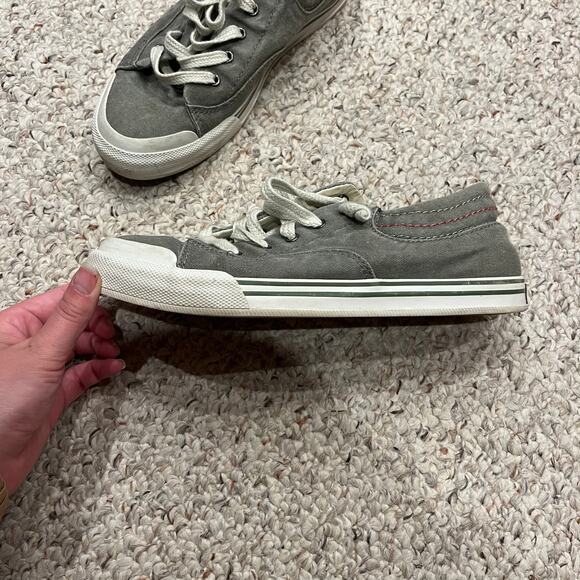 LL Bean Sunwashed Canvas Slip on Sneakers Sz 8 Womens Green Casual Preppy - Picture 7 of 7